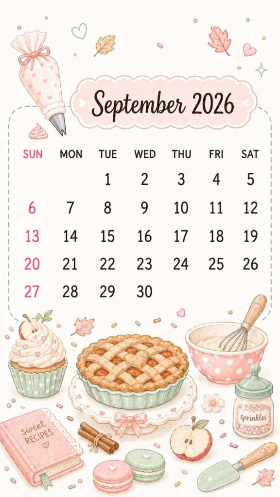 september calendar wallpaper sweet recipes autumn baking