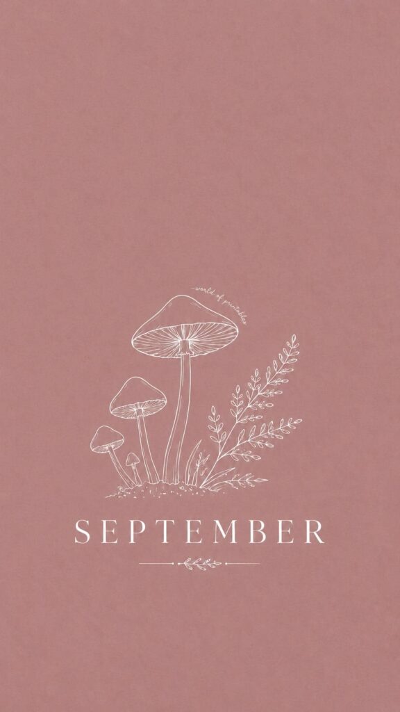 september mushroom phone wallpaper