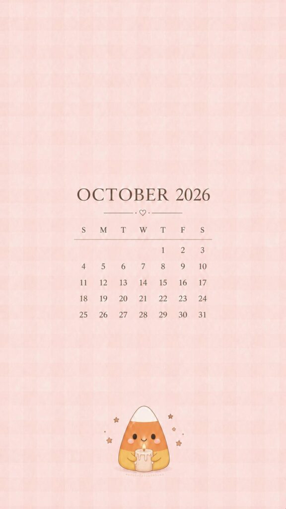 Candy Corn October 2026 Calendar Wallpaper