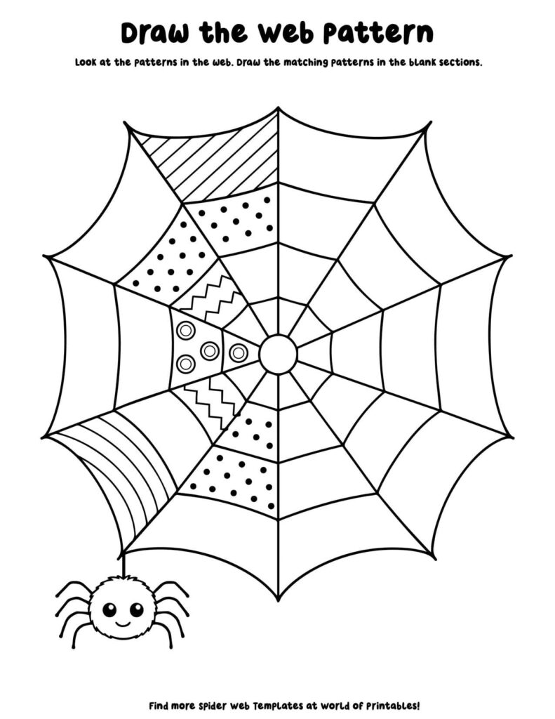 Draw the Web Pattern - Spider Web Activity Sheets