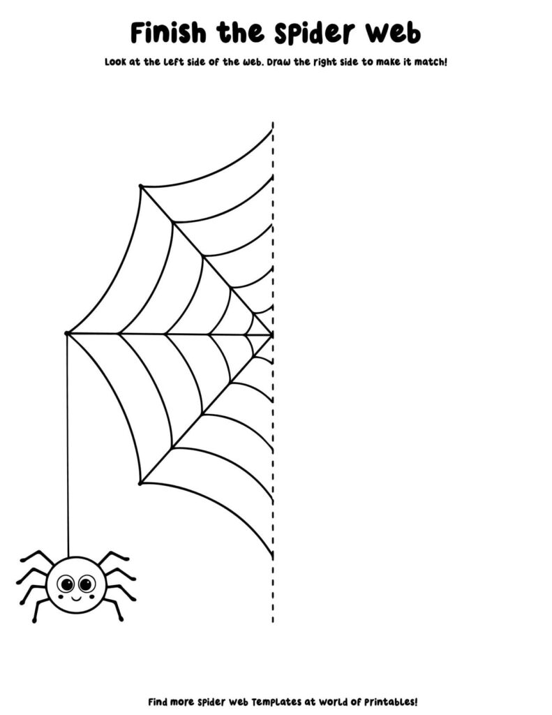 Finish The Spider Web - Spider Web Activity Sheets