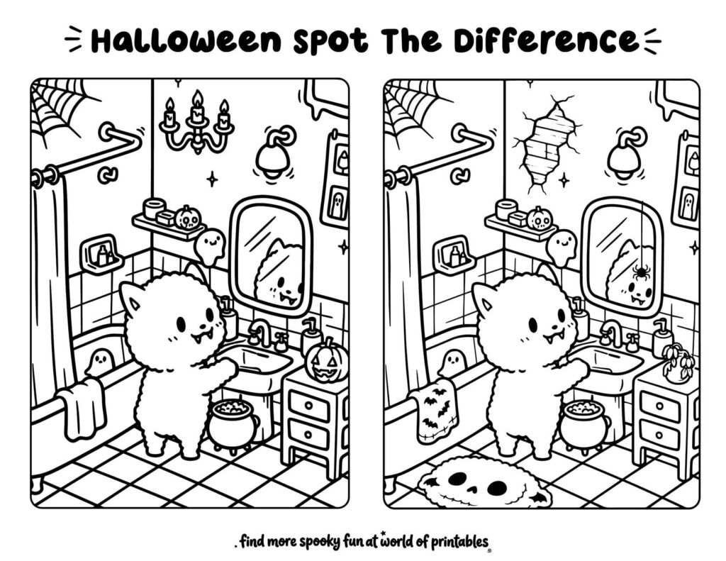 Halloween Monster Bathroom Spot The Difference