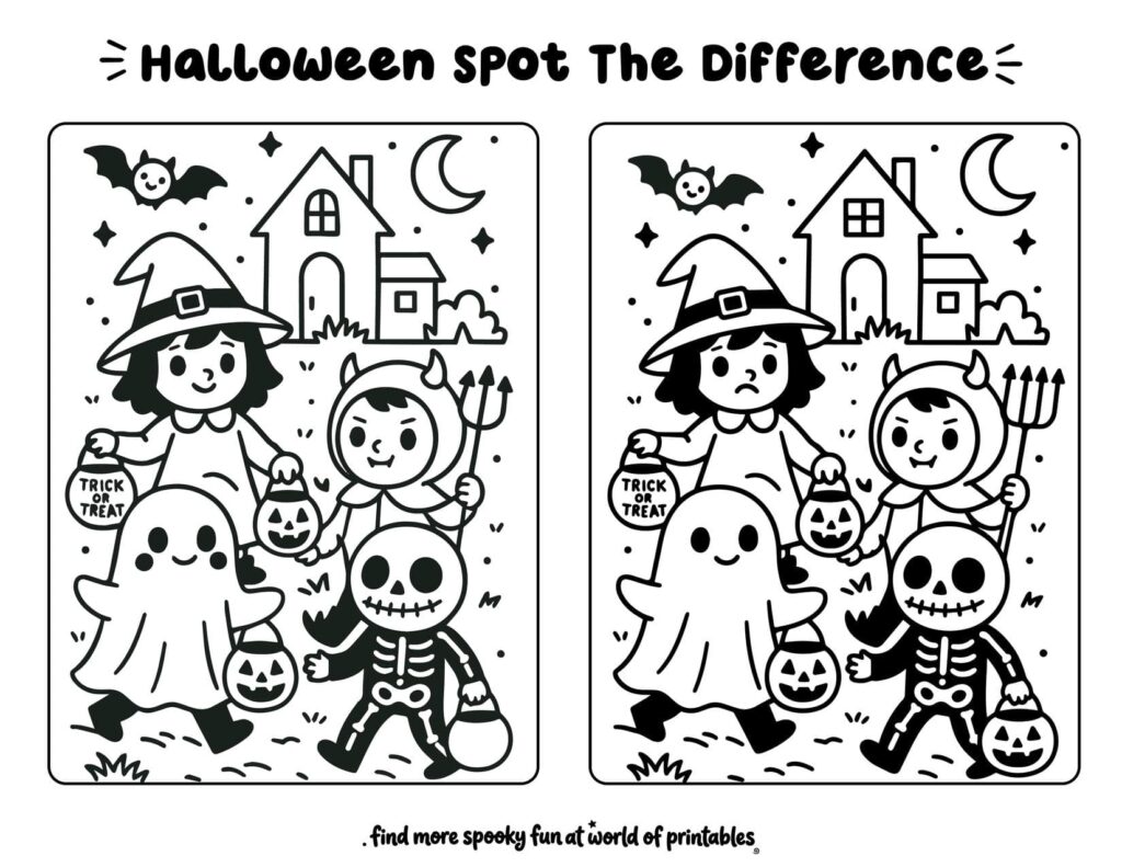 Halloween Trick Or Treat Spot The Difference