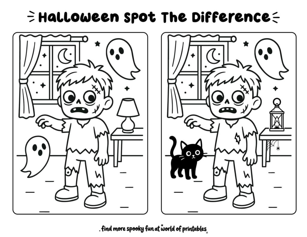 Halloween Zombie Spot The Difference