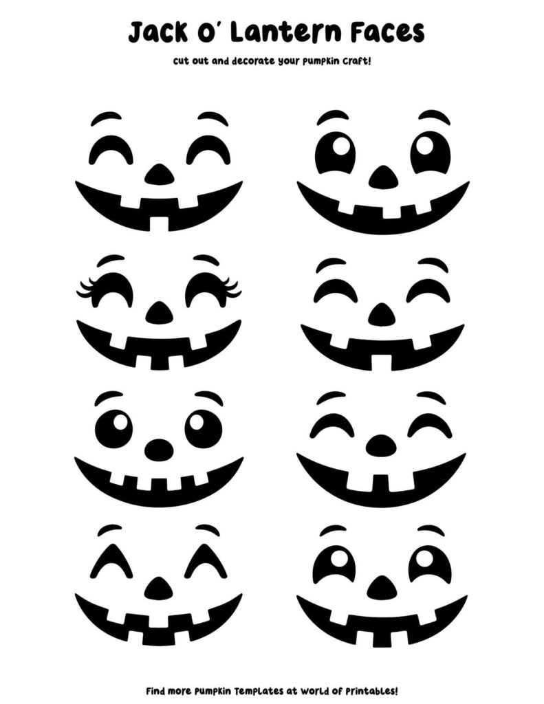 Jack O' Lantern Face Templates - Set 2