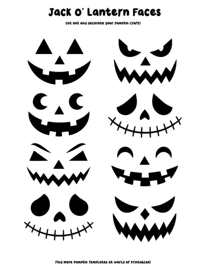 Jack O' Lantern Face Templates - Set 3