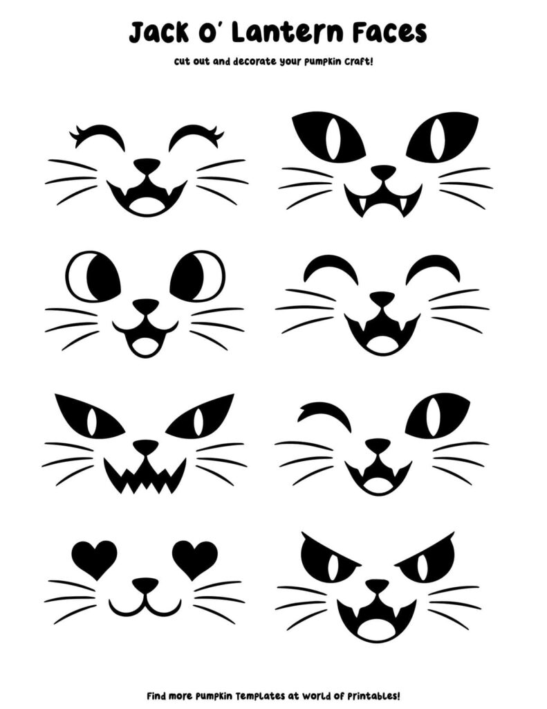 Jack O' Lantern Face Templates - Set 4