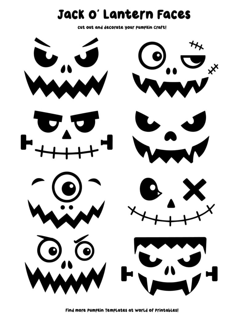 Jack O' Lantern Face Templates - Set 5