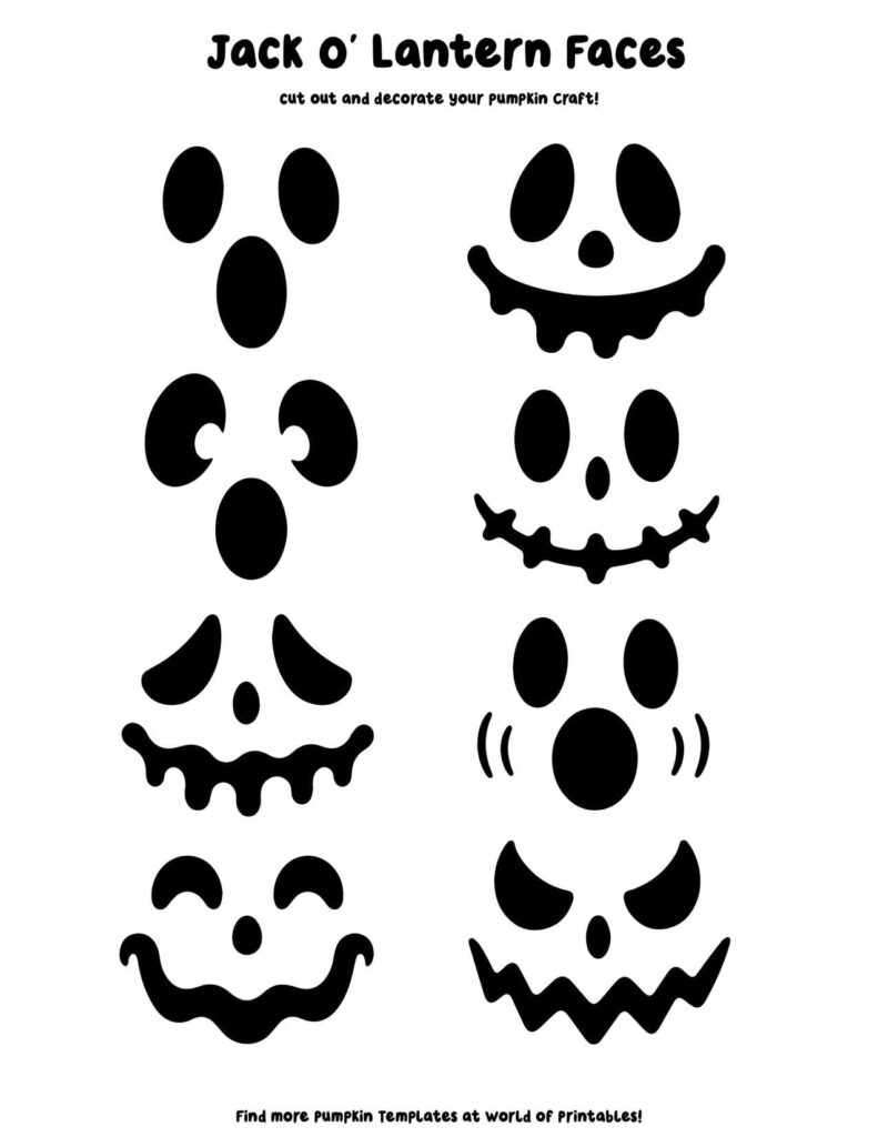 Jack O' Lantern Face Templates - Set 7