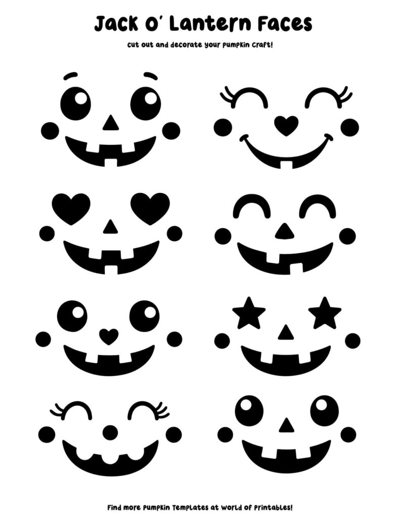 Jack O' Lantern Face Templates - Set 8