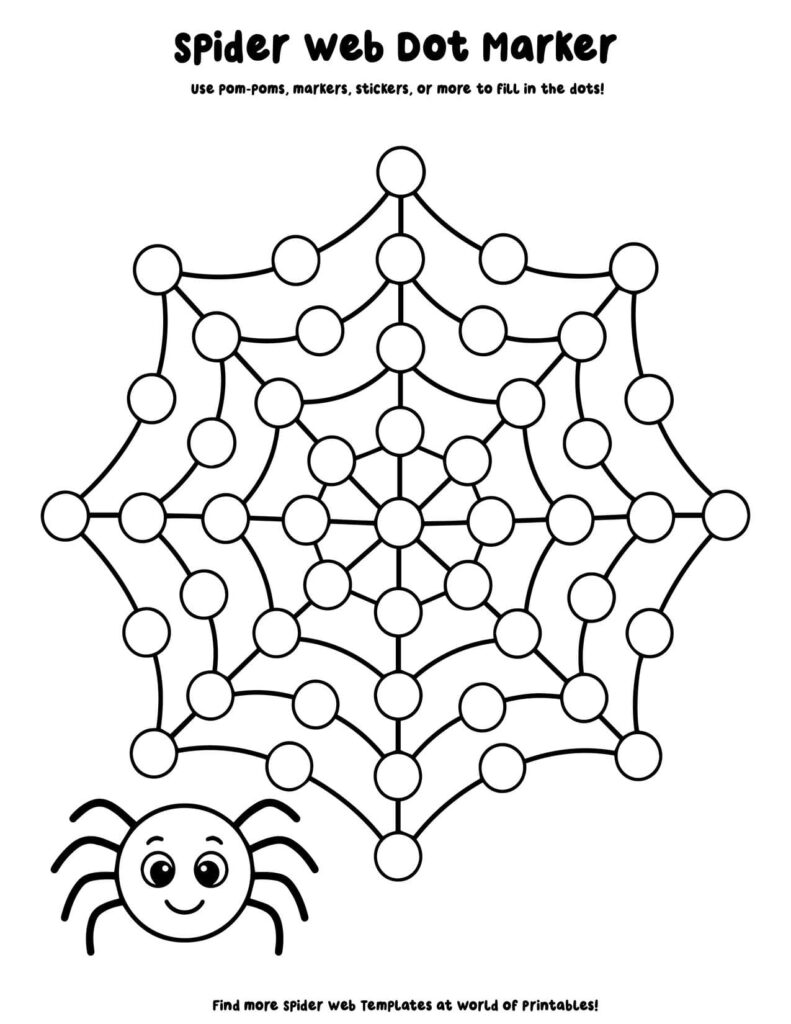 Spider Web Dot Marker - Spider Web Activity Sheets