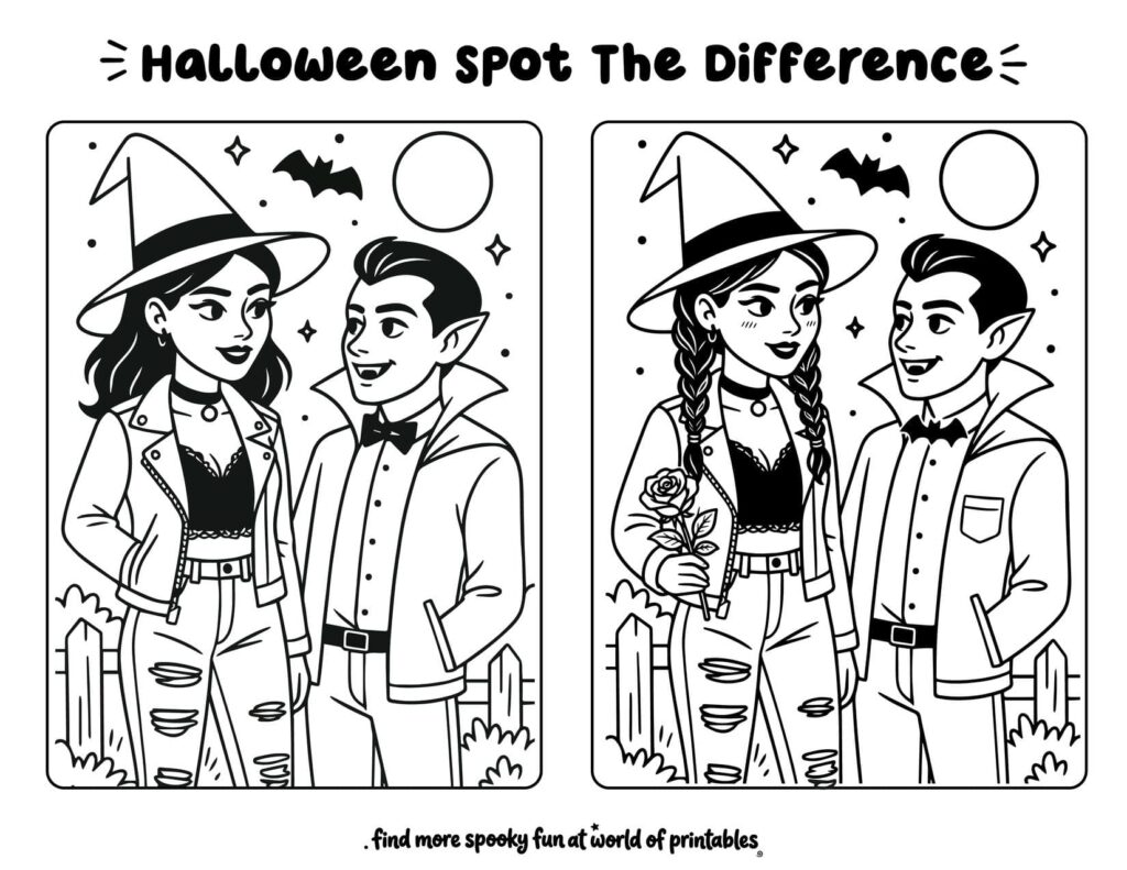 Witch And Vampire Spot The Difference