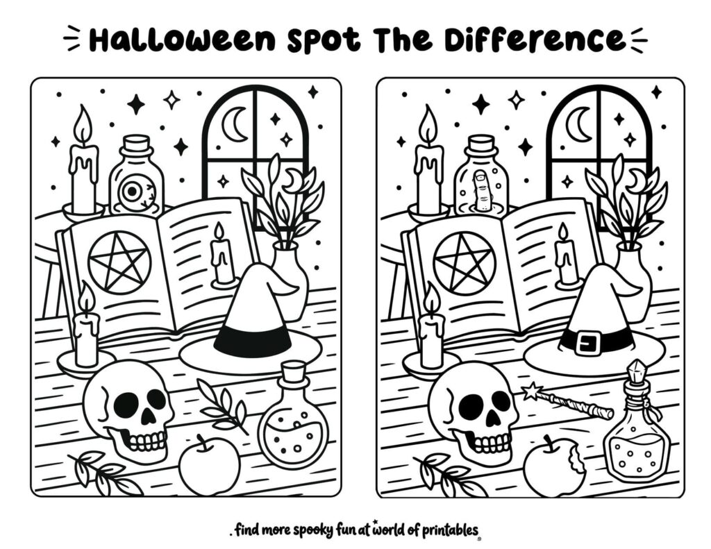 Witch Spell Table Spot The Difference