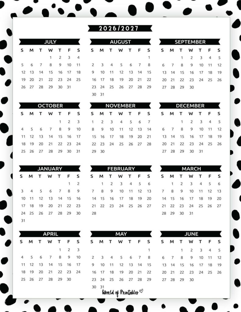 2026 2027 academic calendar black spots