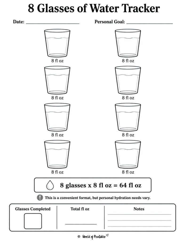 8 Glasses of Water Tracker