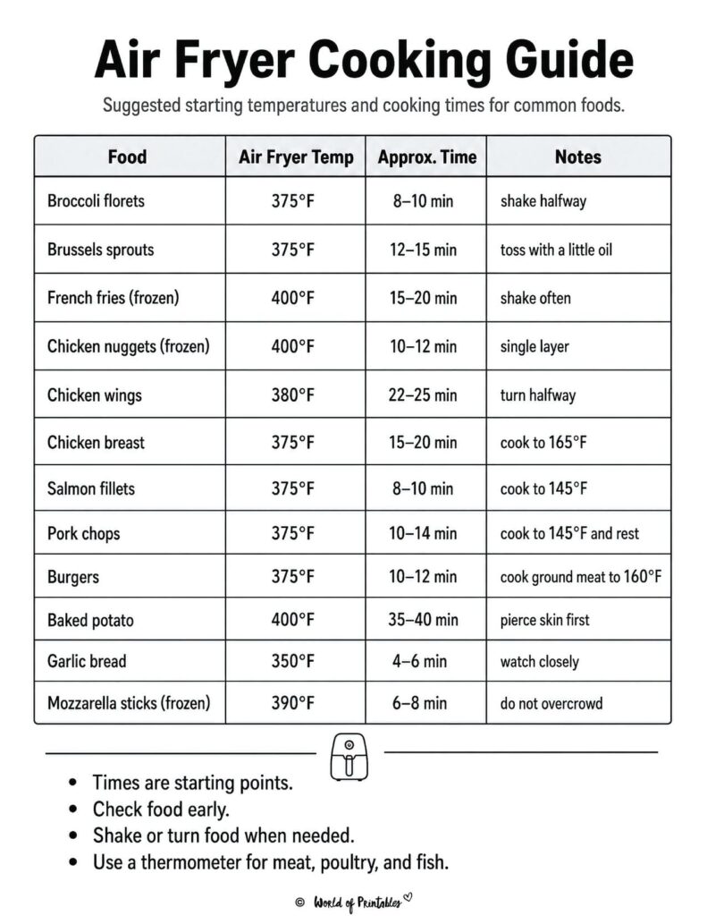 Air Fryer Cooking Guide