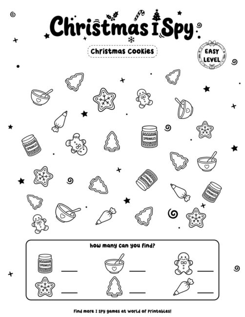 Christmas Cookies - Easy Christmas I Spy