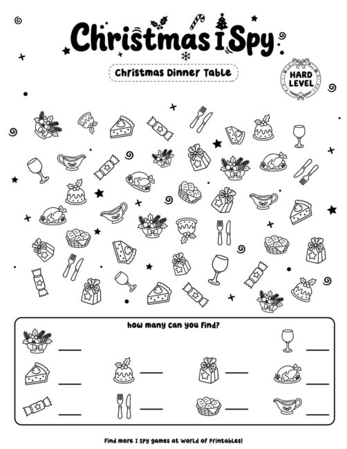Christmas Dinner Table - Hard Christmas I Spy