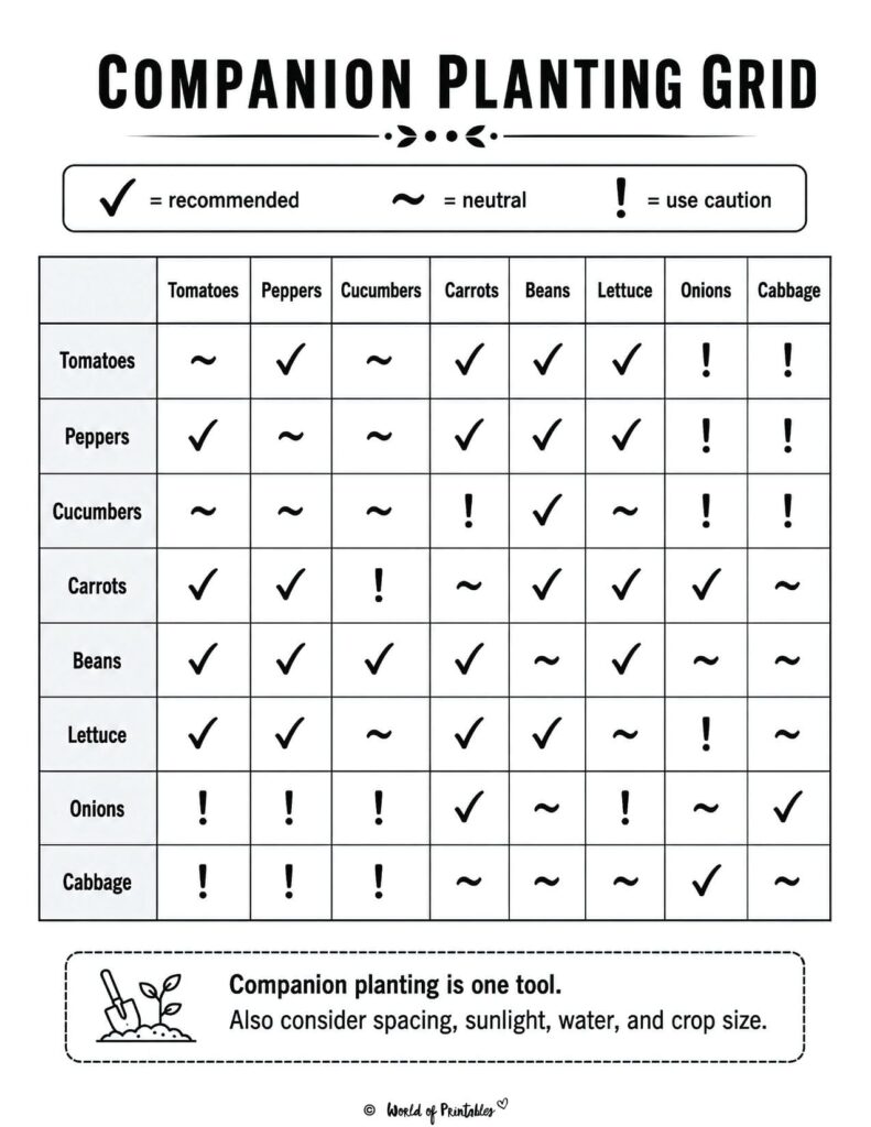Companion Planting Grid