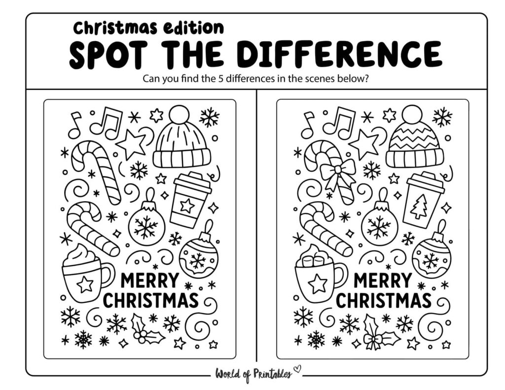 Cute Doodle Christmas Spot the Difference