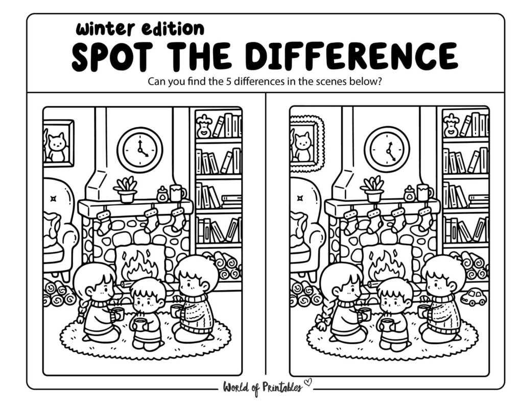 Cute Festive Scene Winter Spot the Difference
