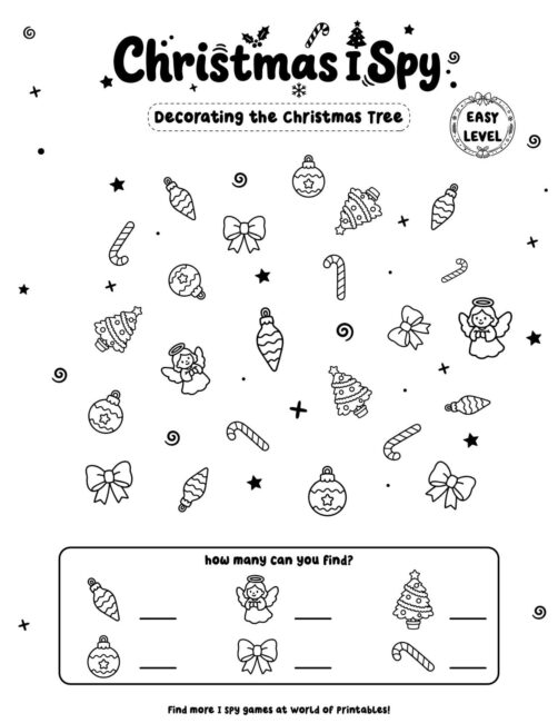 Decorating the Christmas Tree - Easy Christmas I Spy