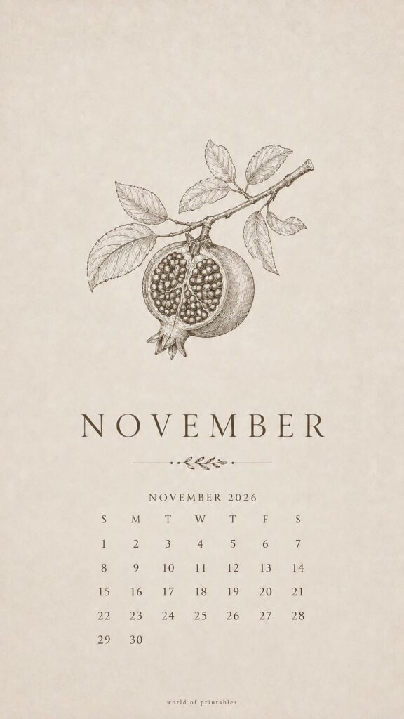 Fig November Calendar Wallpaper 2026