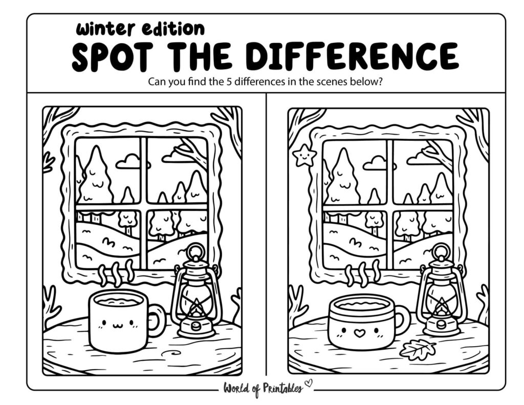 Hot Coffee Scene Winter Spot the Difference