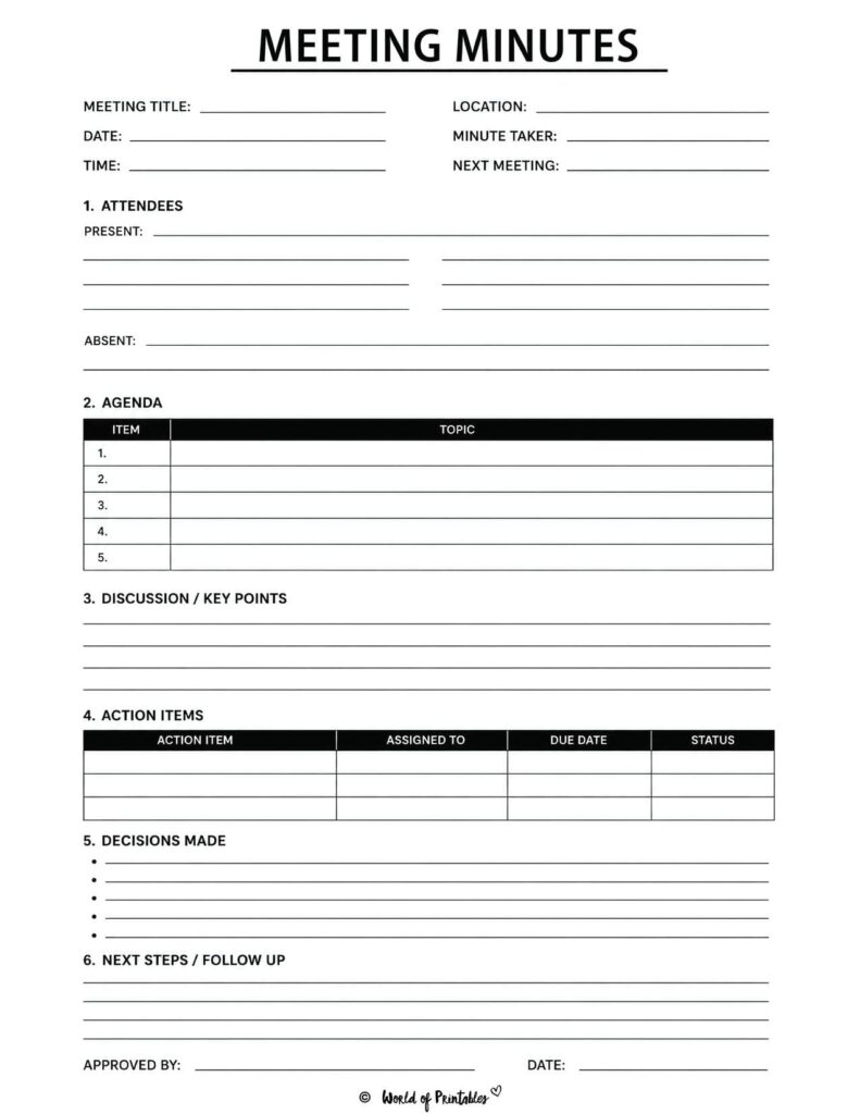 Meeting Minutes Template