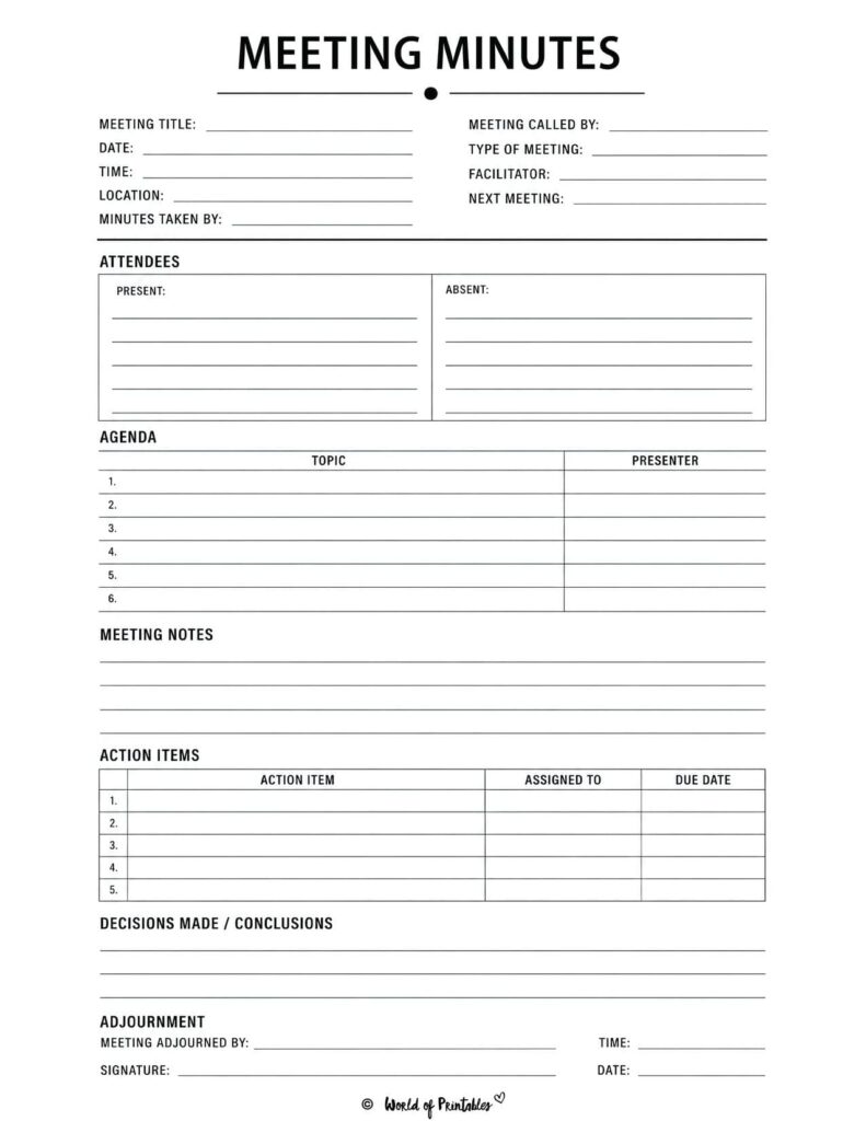 Meeting Minutes Template