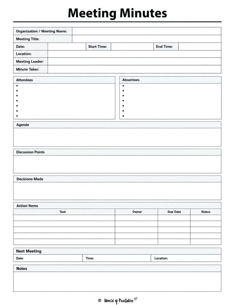 Meeting Minutes Template