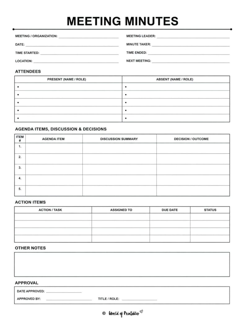 Meeting Minutes Template