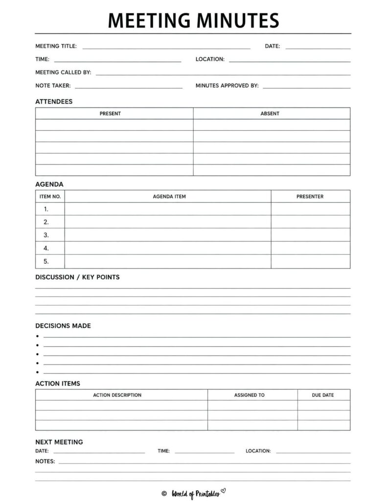 Meeting Minutes Template