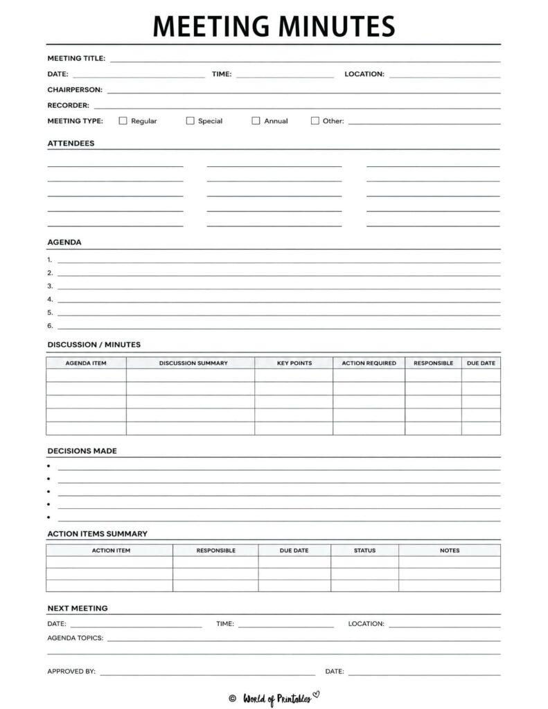 Meeting Minutes Template