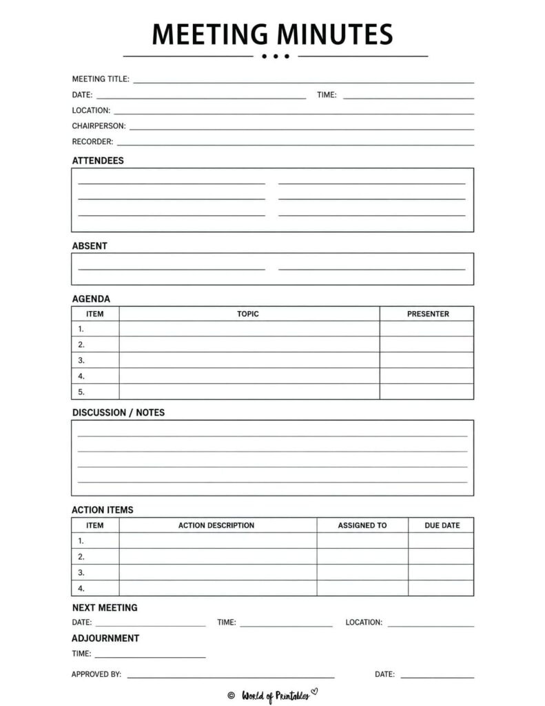 Meeting Minutes Template