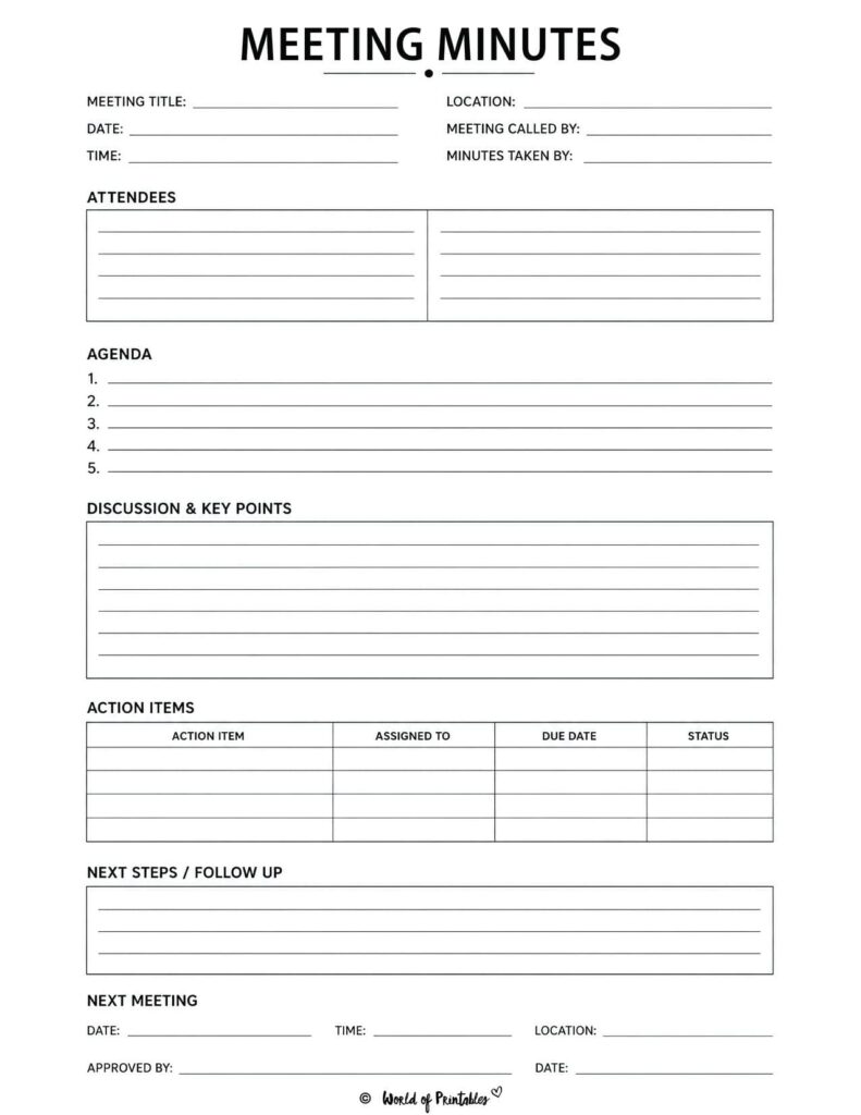 Meeting Minutes Template