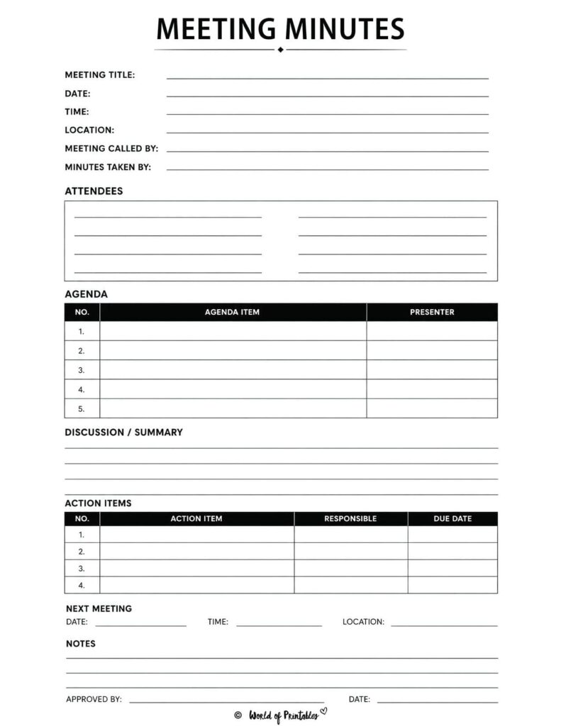 Meeting Minutes Template