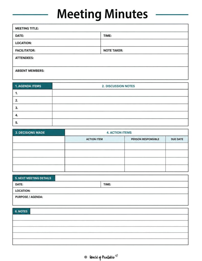 Meeting Minutes Template