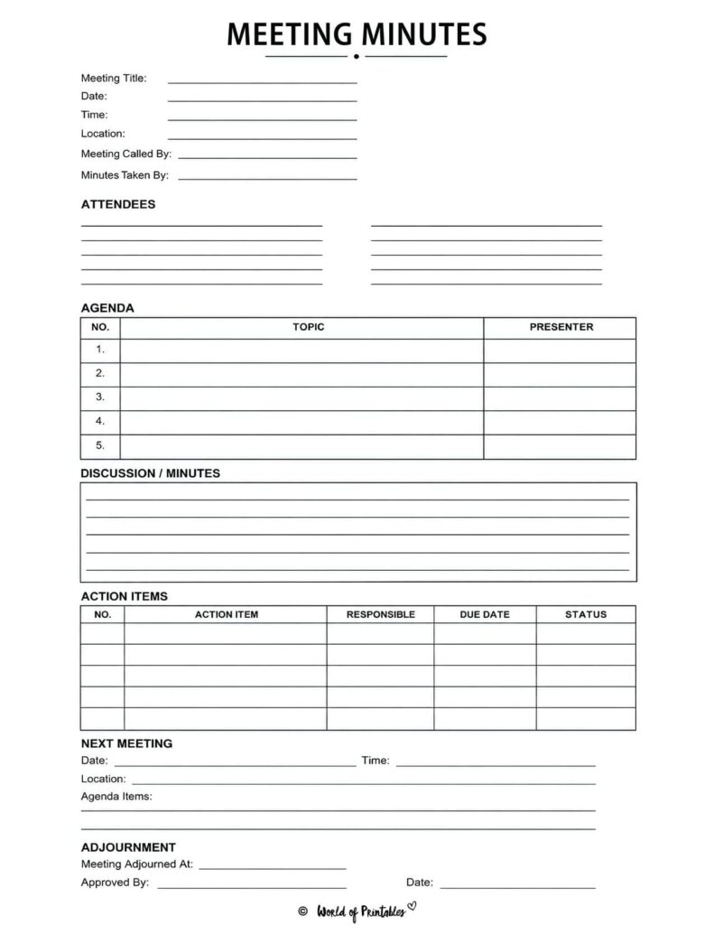Meeting Minutes Template