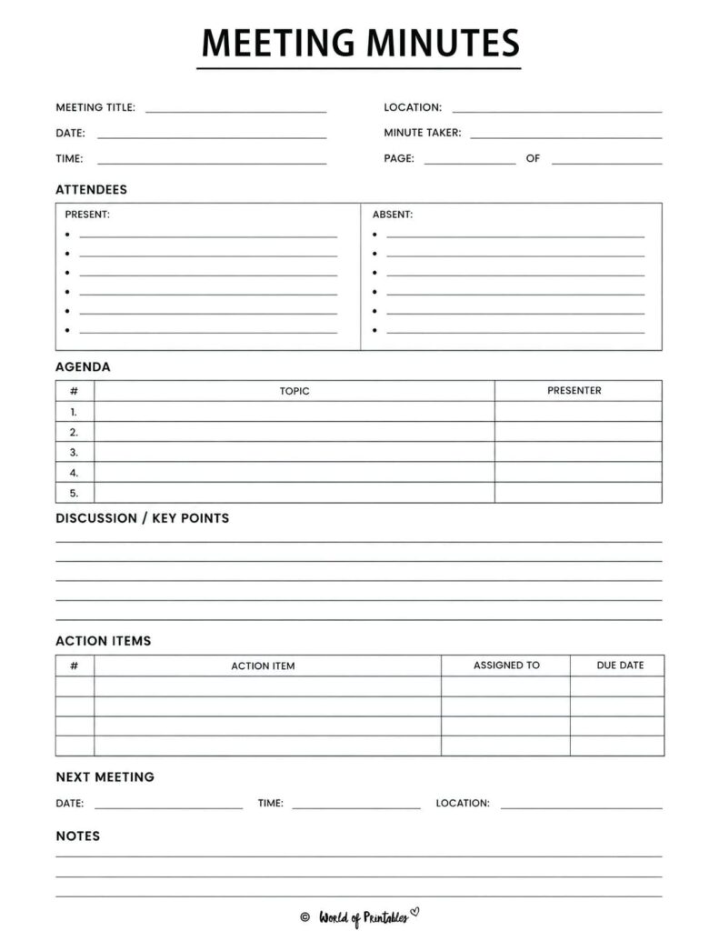 Meeting Minutes Template
