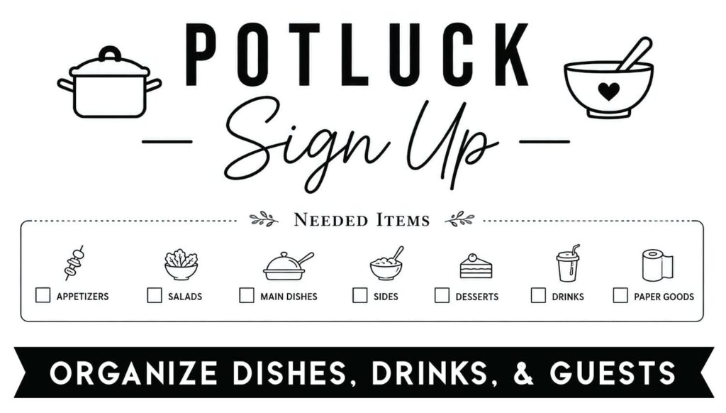 Potluck Sign Up Sheet Featured