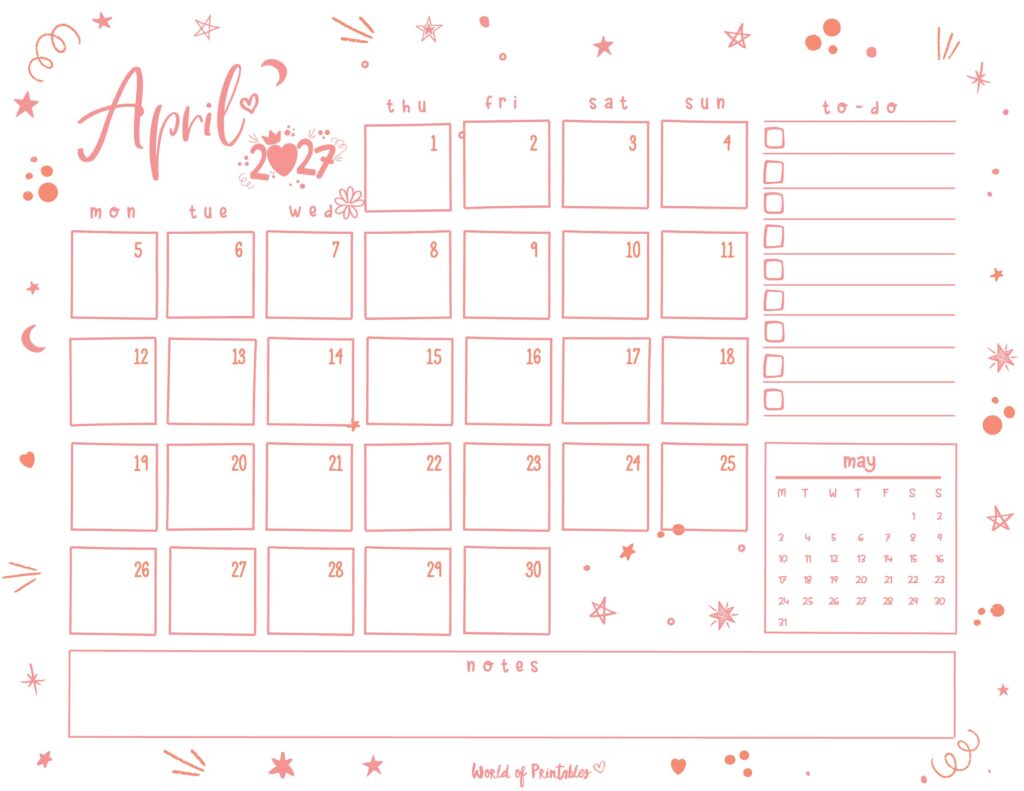 Printable April 2027 Calendar Design 221