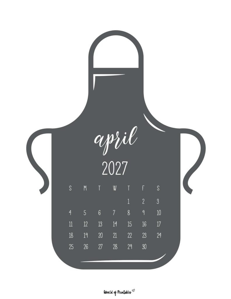 Printable April 2027 Calendar Design 25
