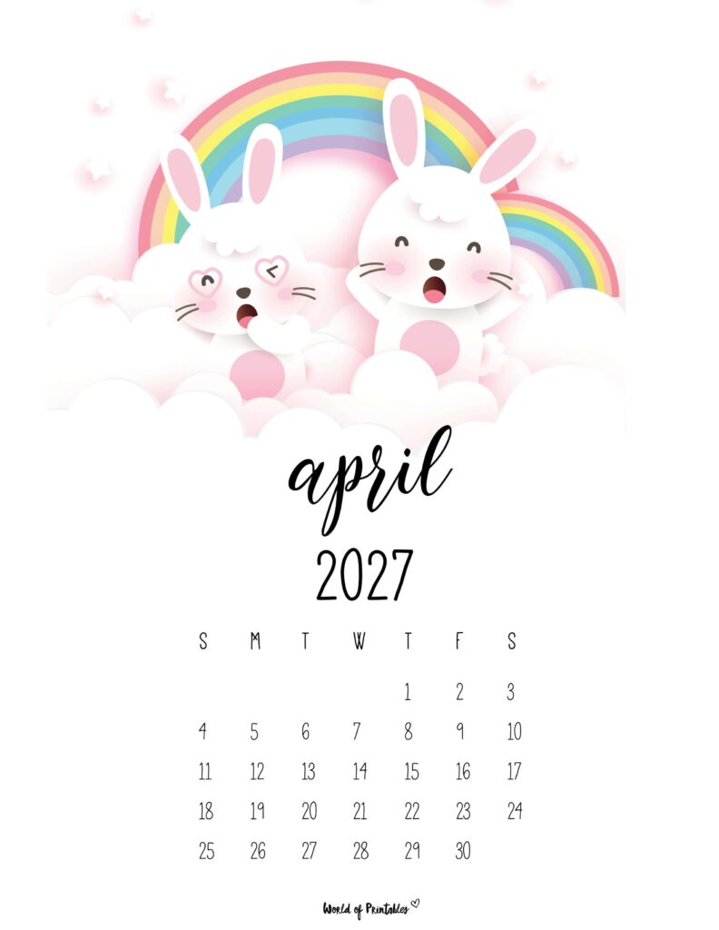 Printable April 2027 Calendar Design 32