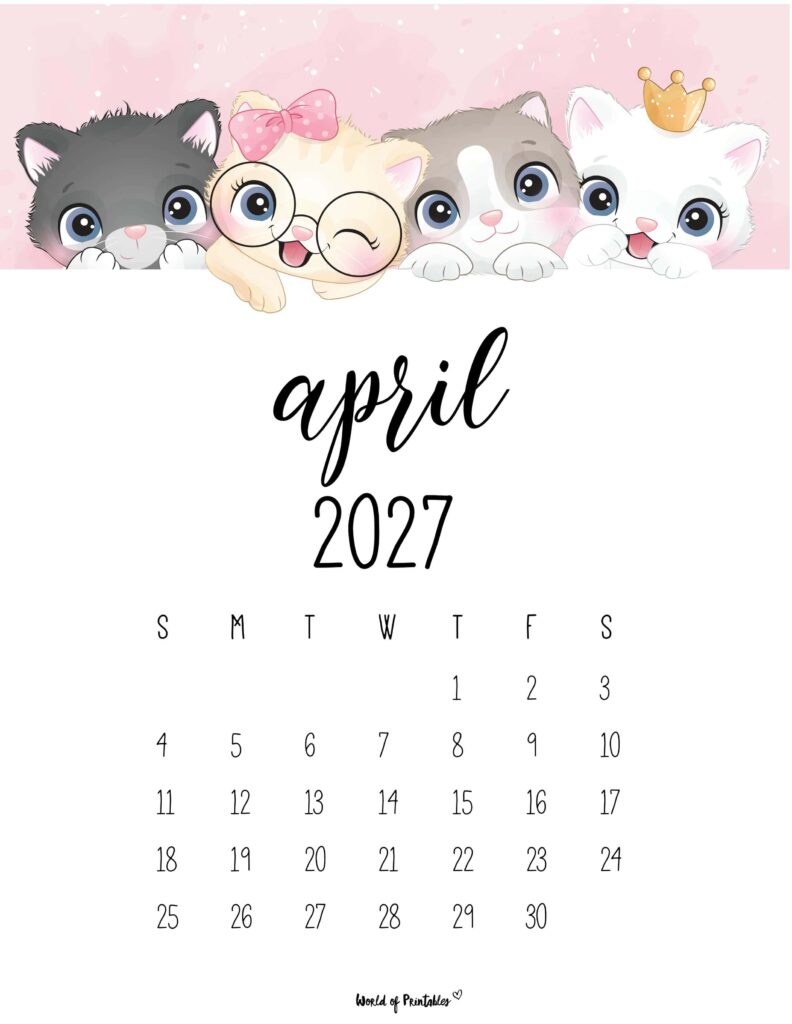 Printable April 2027 Calendar Design 33