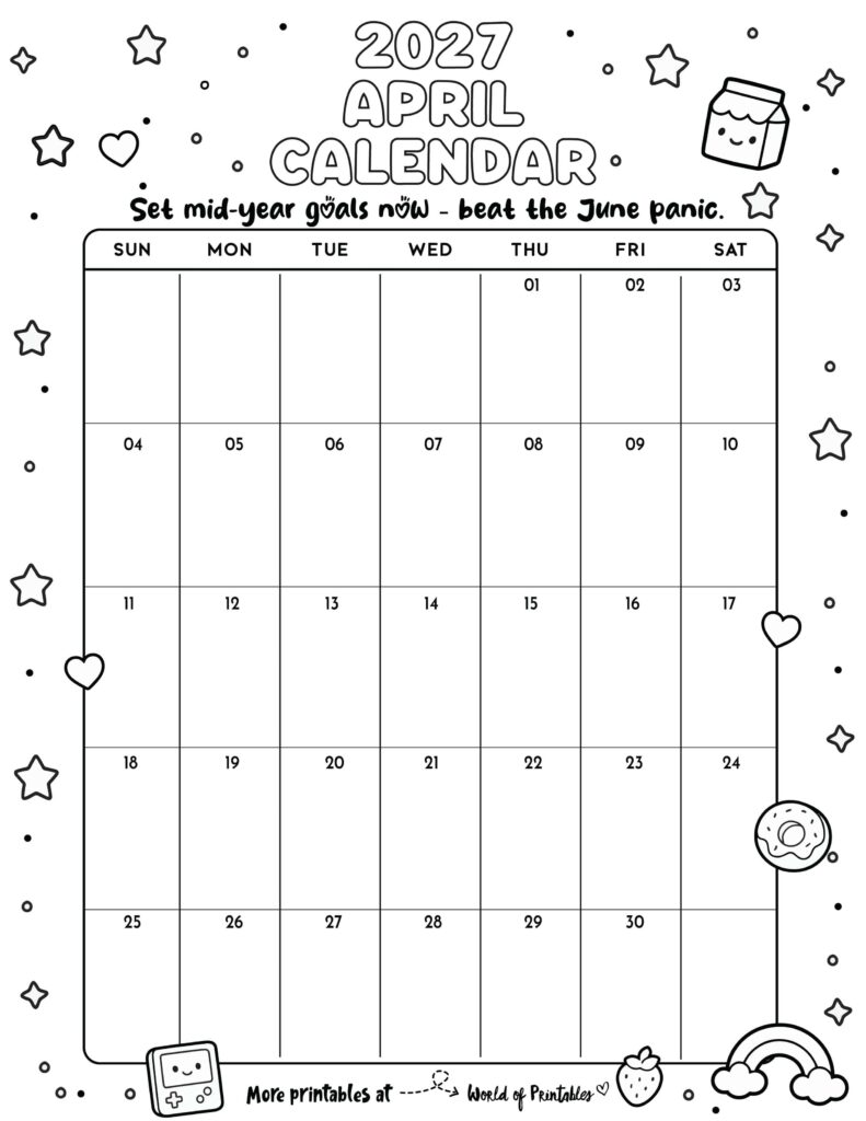 Printable April 2027 Calendar Design 340