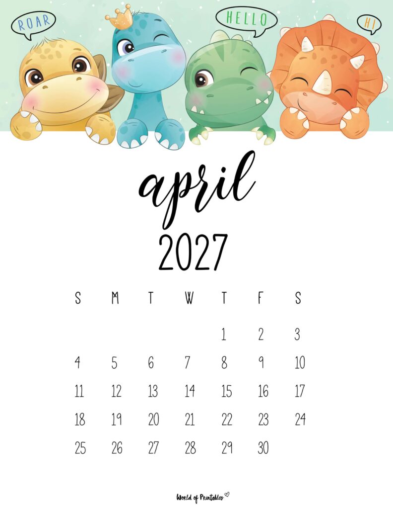 Printable April 2027 Calendar Design 35