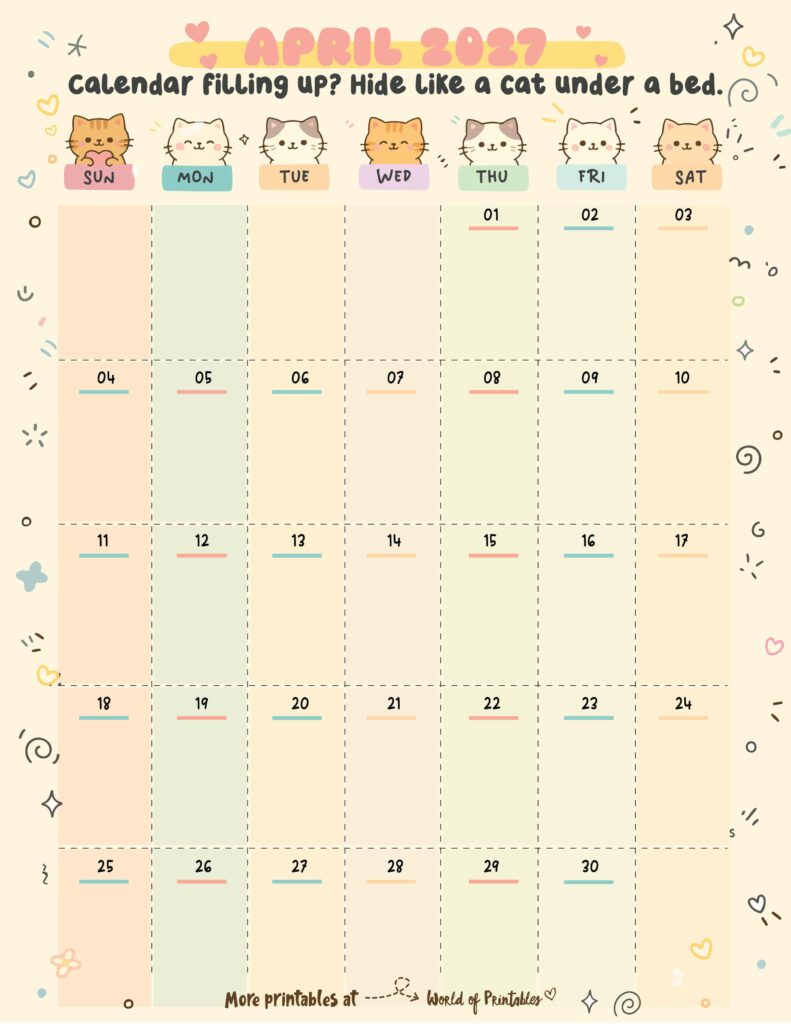 Printable April 2027 Calendar Design 360