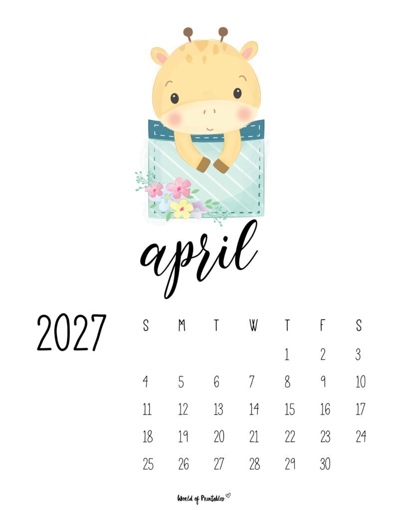 Printable April 2027 Calendar Design 38