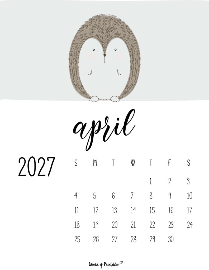 Printable April 2027 Calendar Design 45